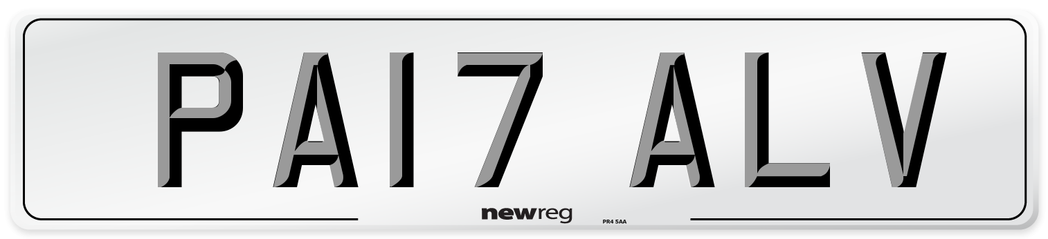 PA17 ALV Number Plate from New Reg